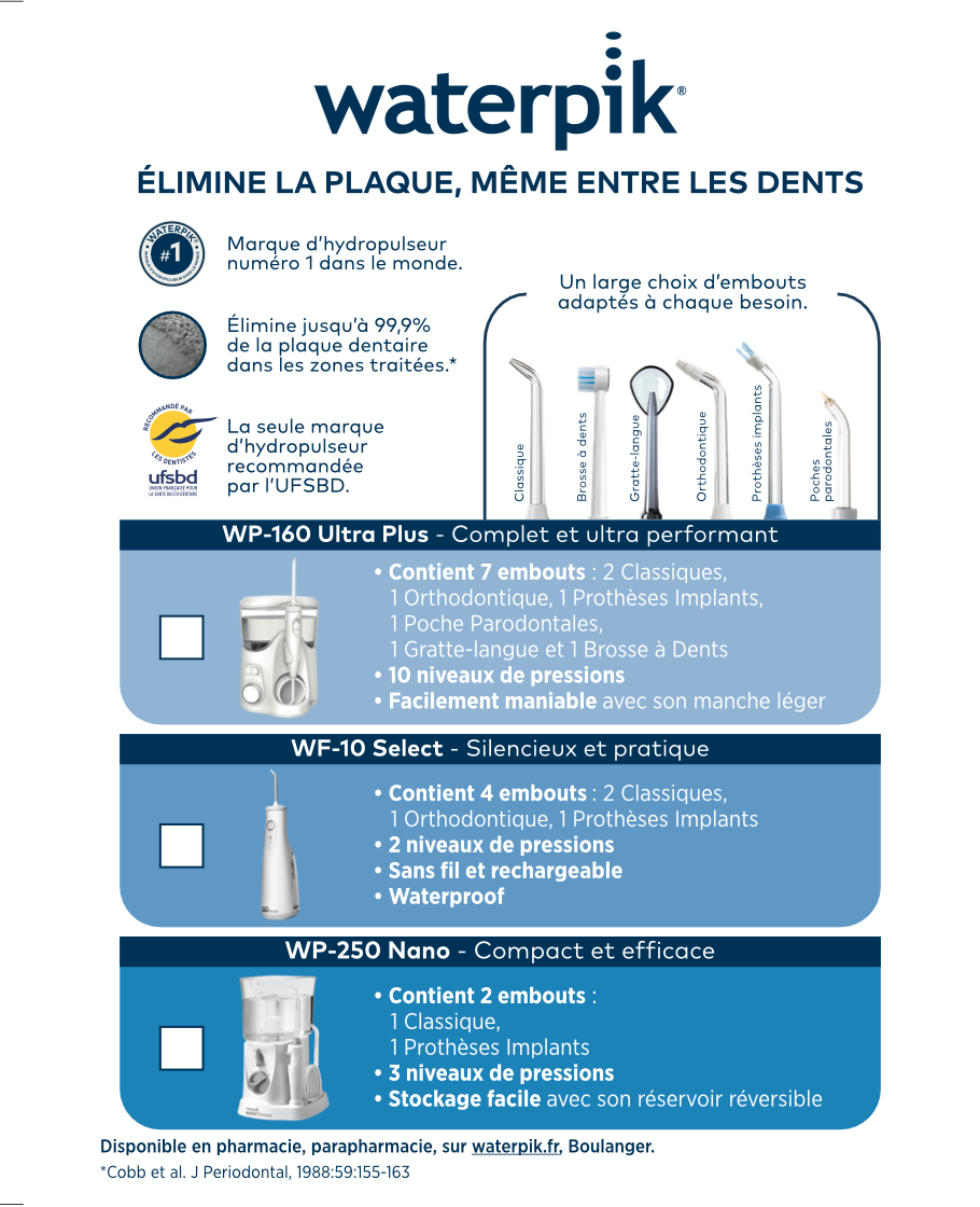 Bloc de préscription Waterpik